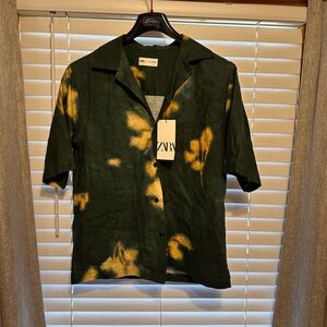 Zara Green Tie-Dye Men's Shirt